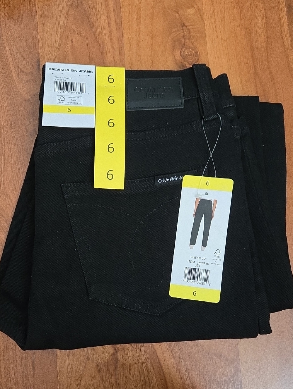 Calvin Klein Jeans Black Folded Denim with Tag